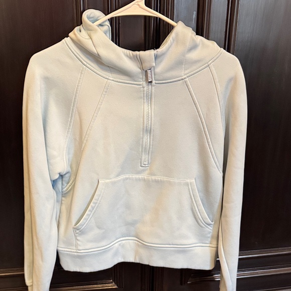 Light Blue Cowl Neck Sweatshirt with hood, size small - Picture 1 of 5